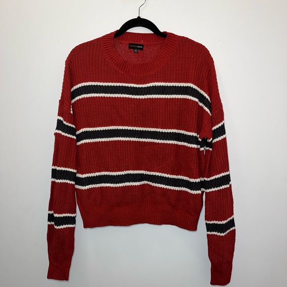 Ambiance Apparel Red Navy white Sweater Ladies Medium NWOT - Picture 1 of 5